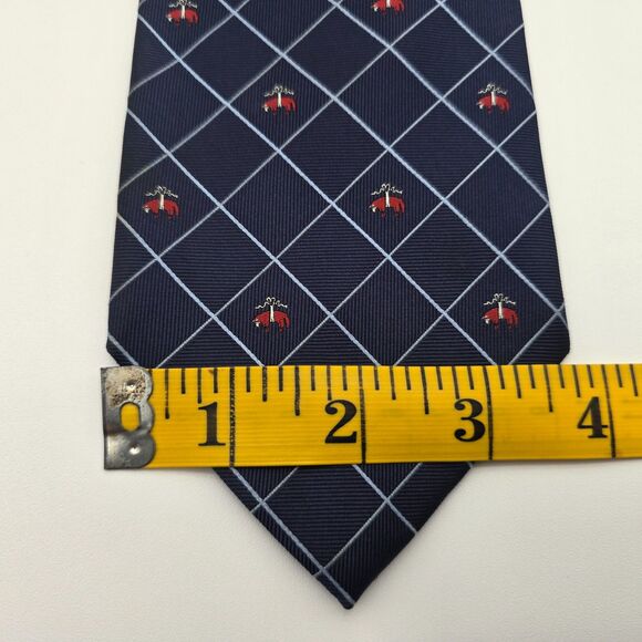 Brooks Brothers Navy Embroidered Italian Silk Tie 3.75x60 - Made in USA - Picture 8 of 8